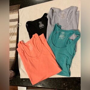 Athletic Workout Tanks 4 -100%Cotton Sz S